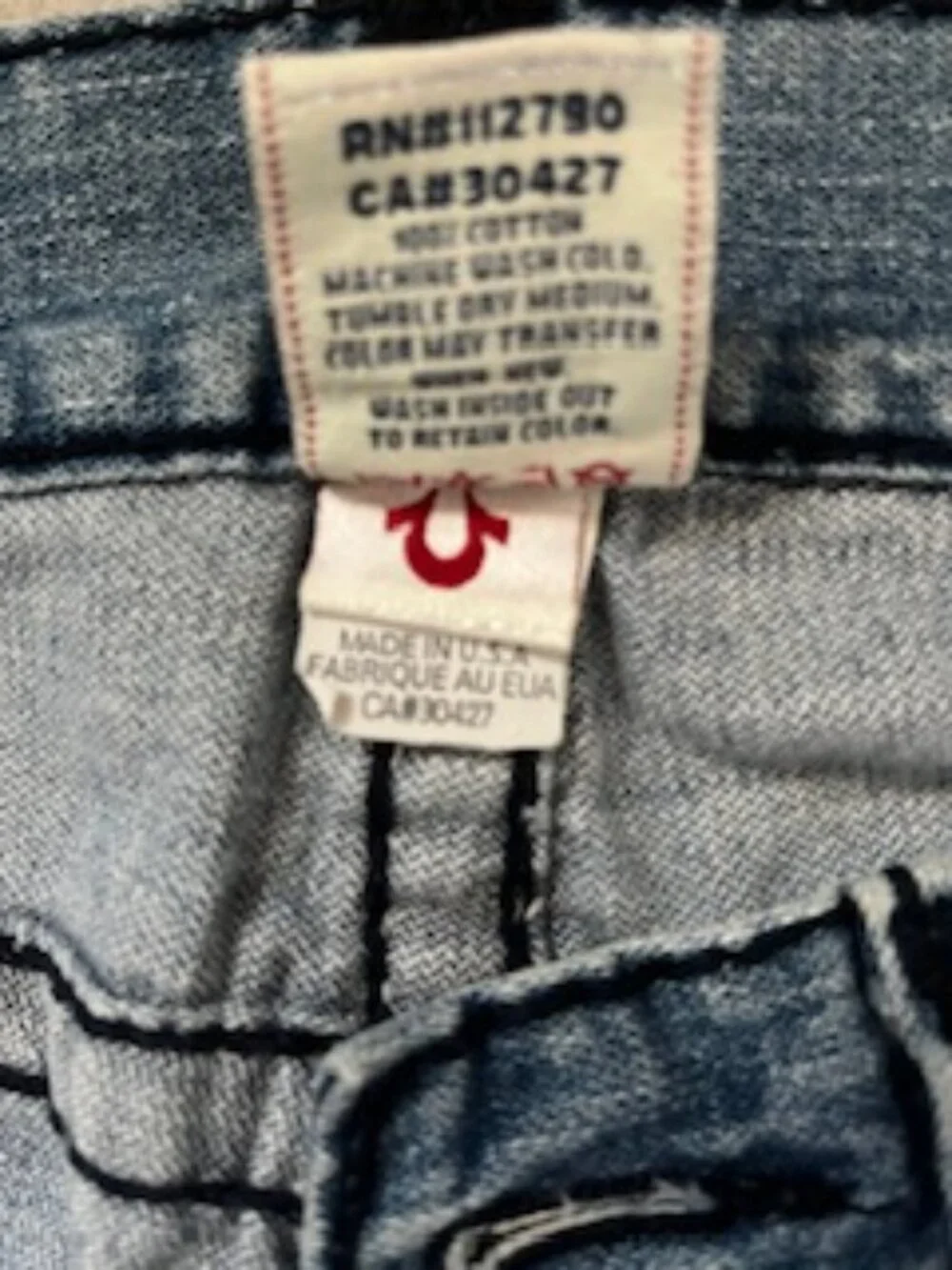 True Religion Brand Jeans Joey Super T Row 32 Seat 34